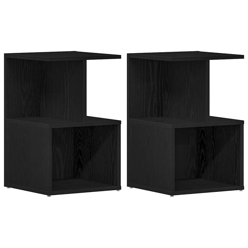 Nattbordskap 2 pcs Svart Eik 35 x 35 x 55 cm Konstruert tre