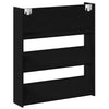Veggskoskap 2 pcs Svart eik 80 x 18 x 90 cm Konstruert tre