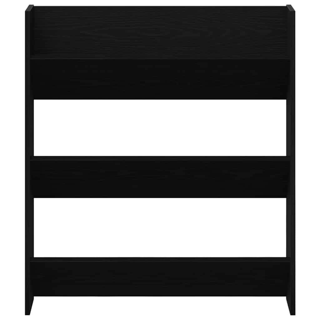 Veggskoskap 2 pcs Svart eik 80 x 18 x 90 cm Konstruert tre