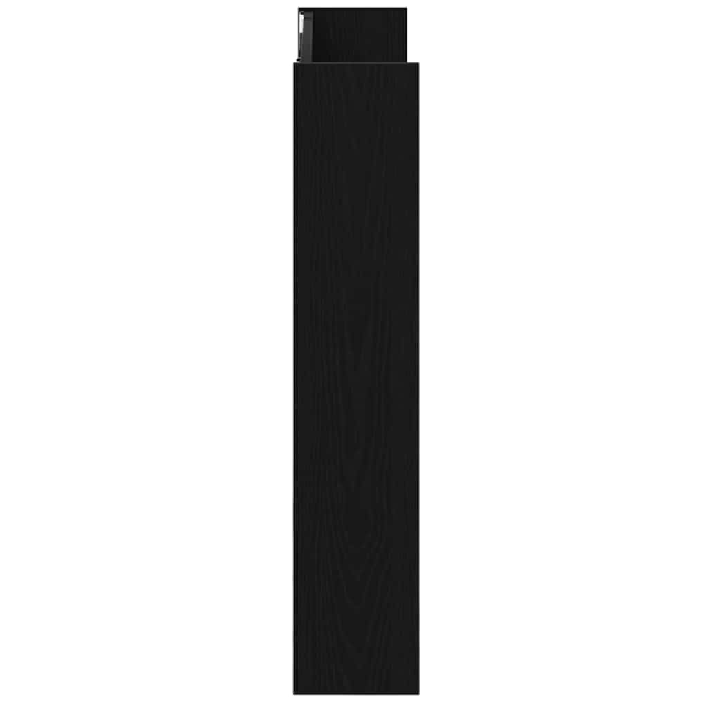 Veggskoskap 2 pcs Svart eik 80 x 18 x 90 cm Konstruert tre