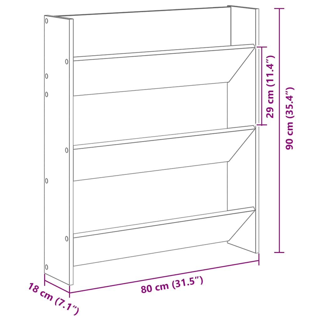 Sko Skap med hylle Svart Eik 80 x 18 x 90 cm Konstruert tre