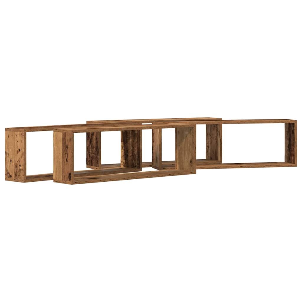 Vegghyller 4 pcs Gammelt tre 80 x 15 x 26 cm Konstruert tre
