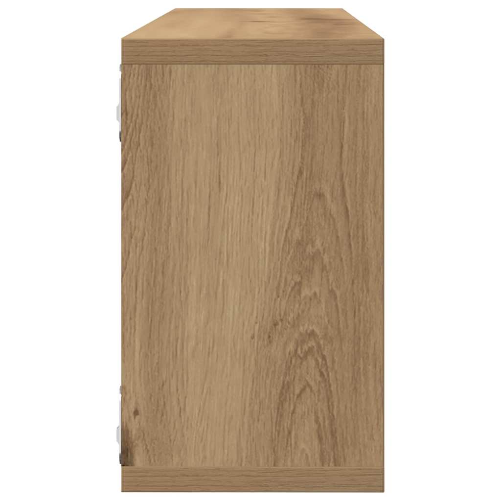 Vegghyller 2 pcs Kunstnerisk Eik 80 x 15 x 26 cm Konstruert tre