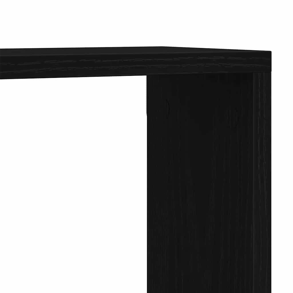 Vegghyller 4 pcs Svart Eik 80 x 15 x 26 cm Konstruert tre