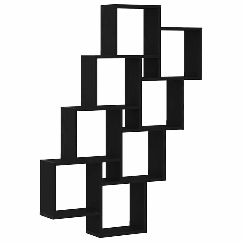 Vegghylle med hylle Svart eik 90 x 15 x 119.5 cm Konstruert tre