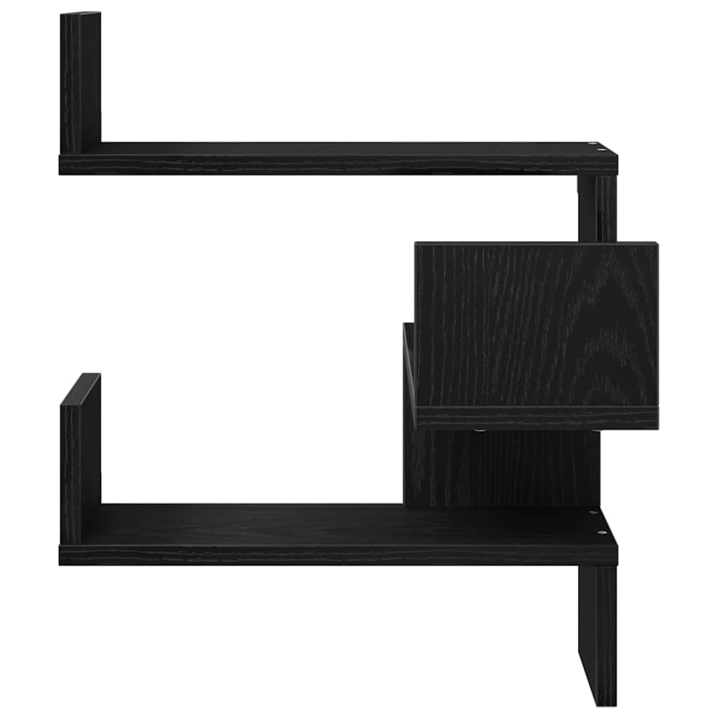 Vegghylle med hylle Svart Eik 40 x 40 x 49,5 cm Konstruert tre