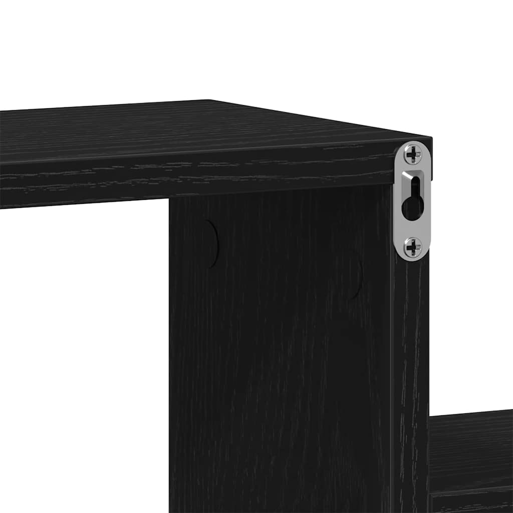 Vegghylle Med Kubus Svart eik 80 x 15 x 78.5 cm Konstruert tre