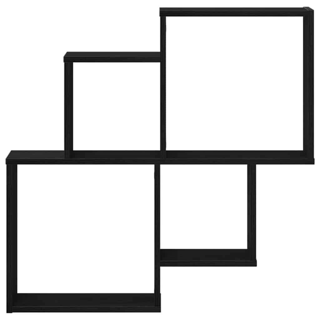 Vegghylle Med Kubus Svart eik 80 x 15 x 78.5 cm Konstruert tre