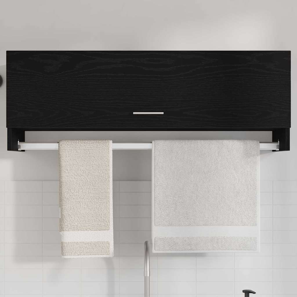 Garderobeskap Svart Eik 100 x 32,5 x 35 cm Konstruert tre