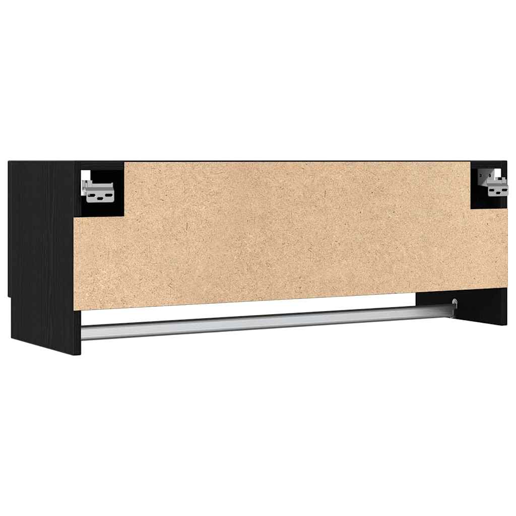 Garderobeskap Svart Eik 100 x 32,5 x 35 cm Konstruert tre