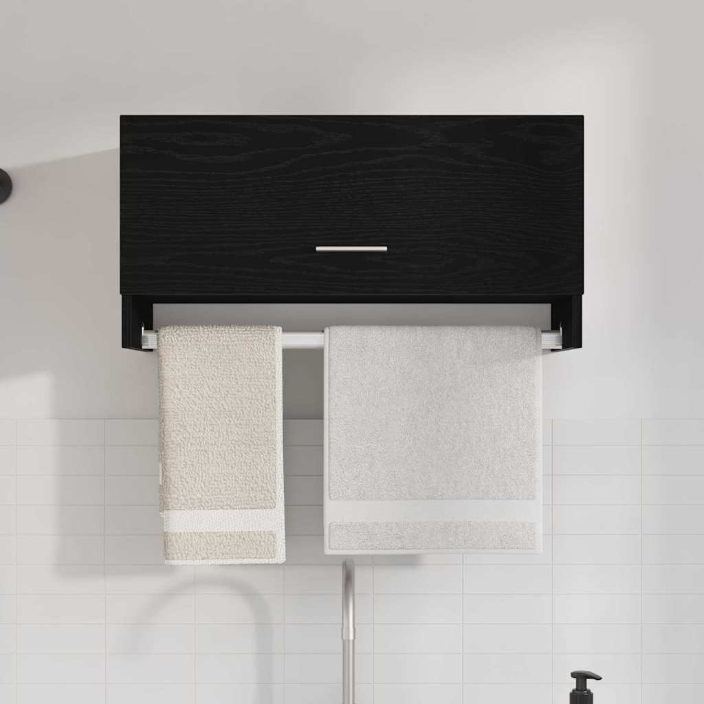 Garderobeskap Svart Eik 70 x 32,5 x 35 cm Konstruert tre