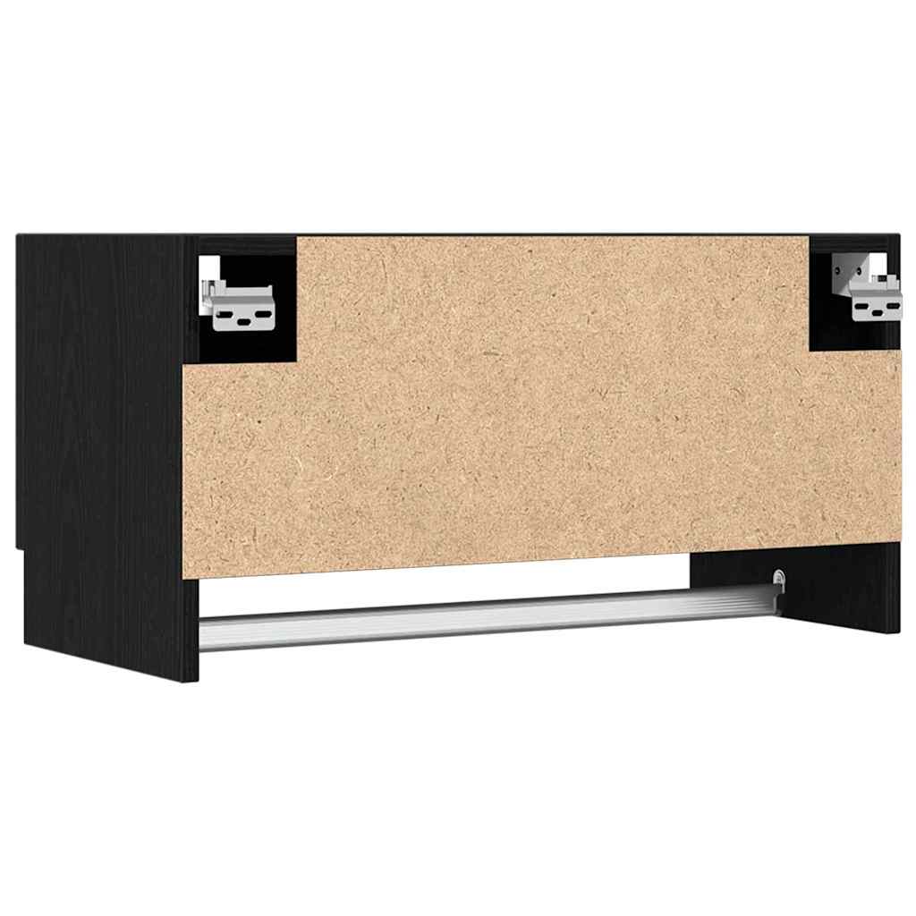 Garderobeskap Svart Eik 70 x 32,5 x 35 cm Konstruert tre