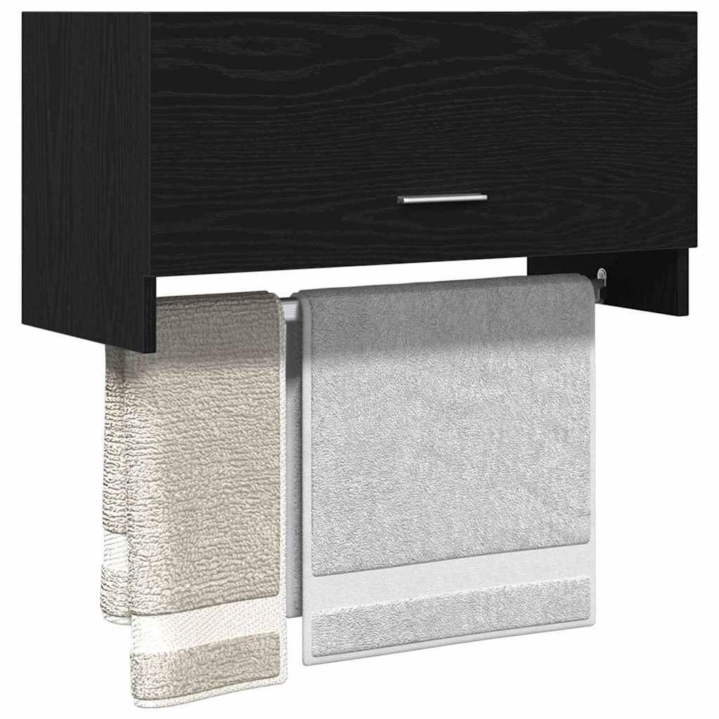 Garderobeskap Svart Eik 70 x 32,5 x 35 cm Konstruert tre