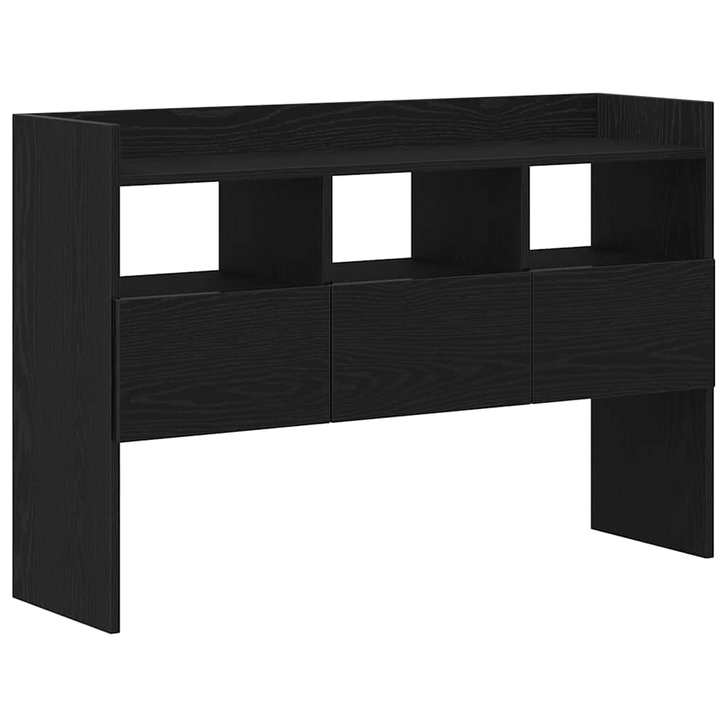 Serviesskap med skuff Svart Eik 105 x 30 x 70 cm Konstruert tre