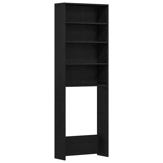 Vaskemaskinskap Svart Eik 64 x 24 x 190 cm Konstruert tre