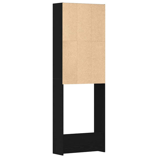 Vaskemaskinskap Svart Eik 64 x 24 x 190 cm Konstruert tre