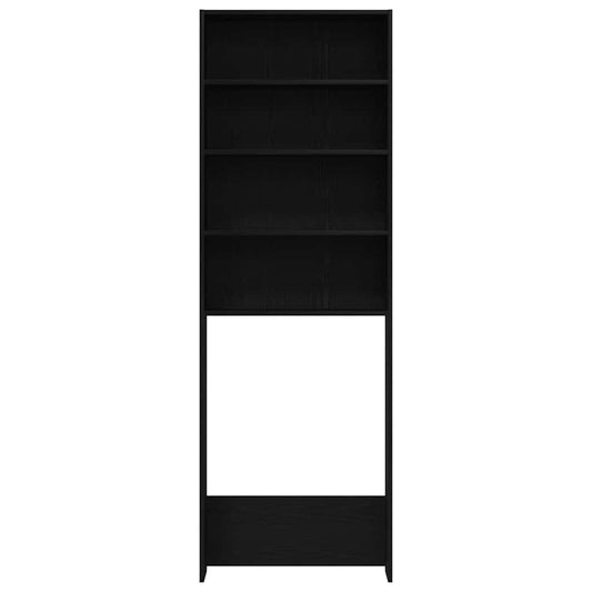 Vaskemaskinskap Svart Eik 64 x 24 x 190 cm Konstruert tre