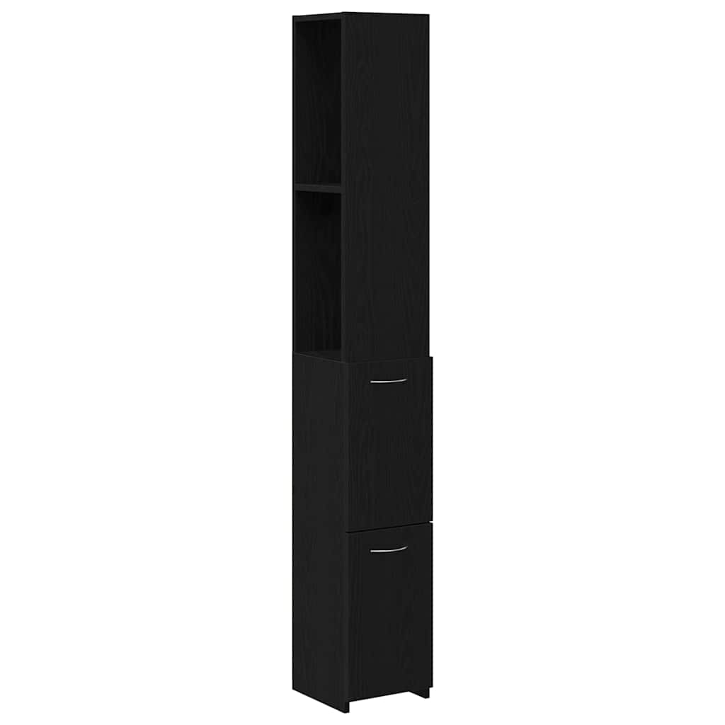 Baderomsskap Svart Eik 25 x 25 x 170 cm Konstruert tre