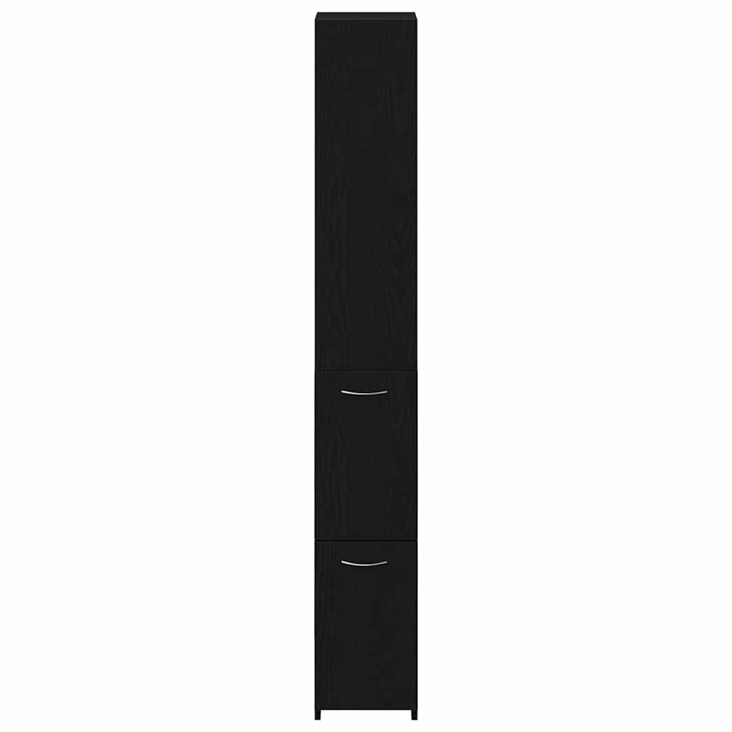 Baderomsskap med dør Svart Eik 25 x 25 x 170 cm Konstruert tre