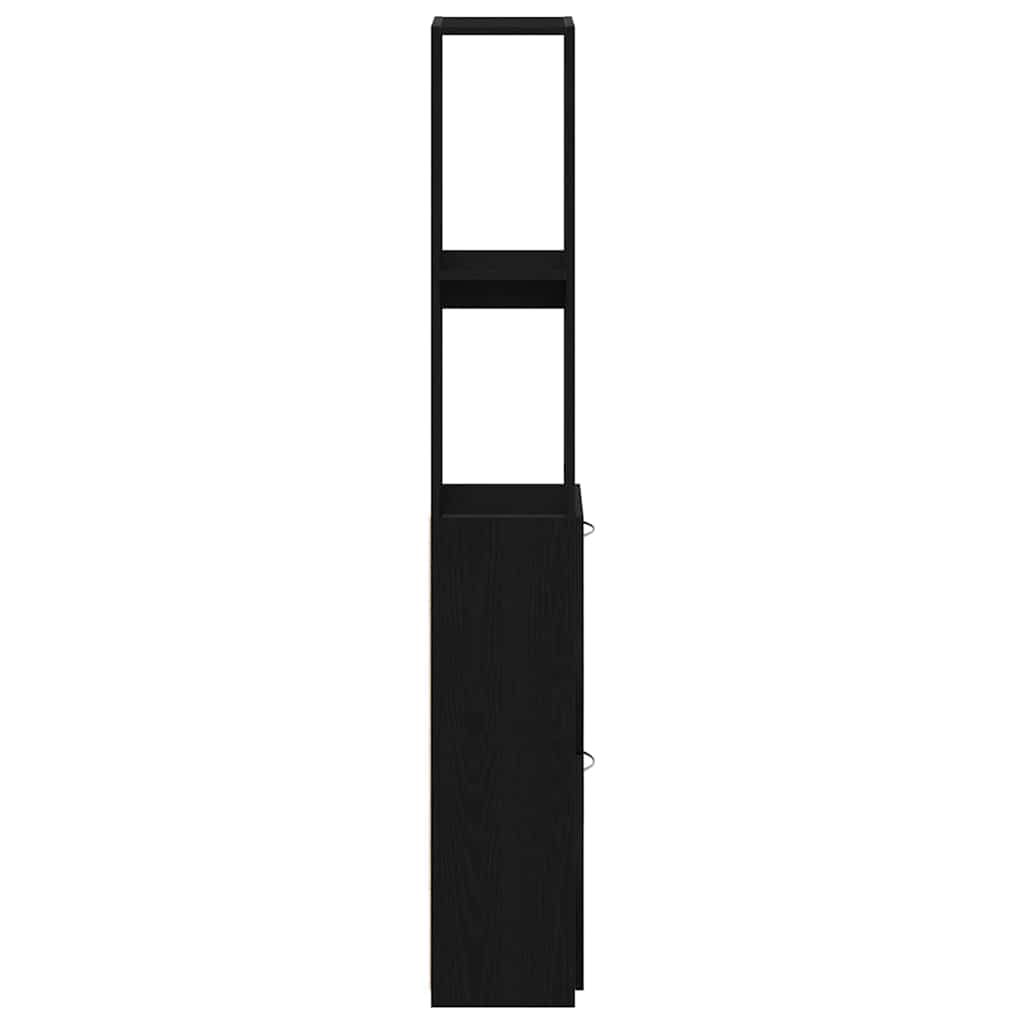 Baderomsskap Svart Eik 25 x 25 x 170 cm Konstruert tre