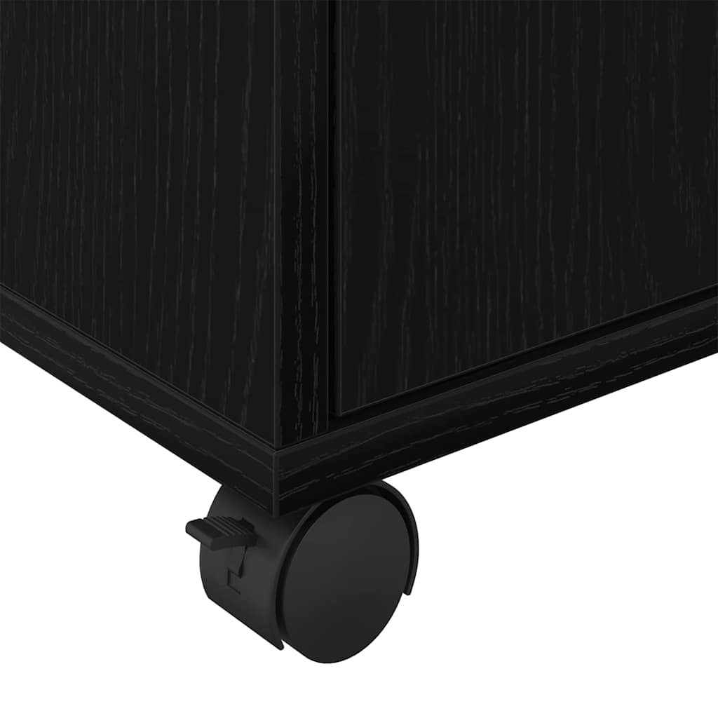Rullende skap med hjul Svart Eik 45 x 38 x 54 cm Konstruert tre