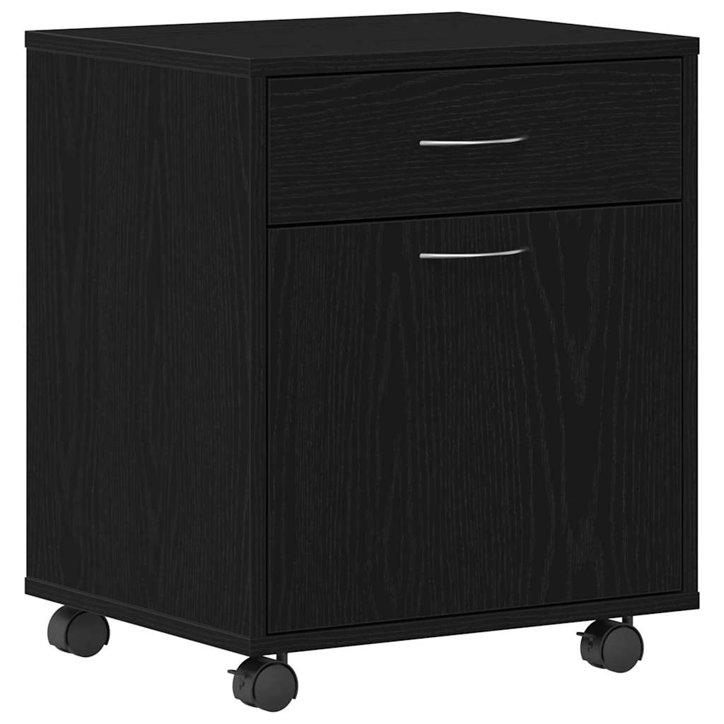 Rullende skap med hjul Svart Eik 45 x 38 x 54 cm Konstruert tre