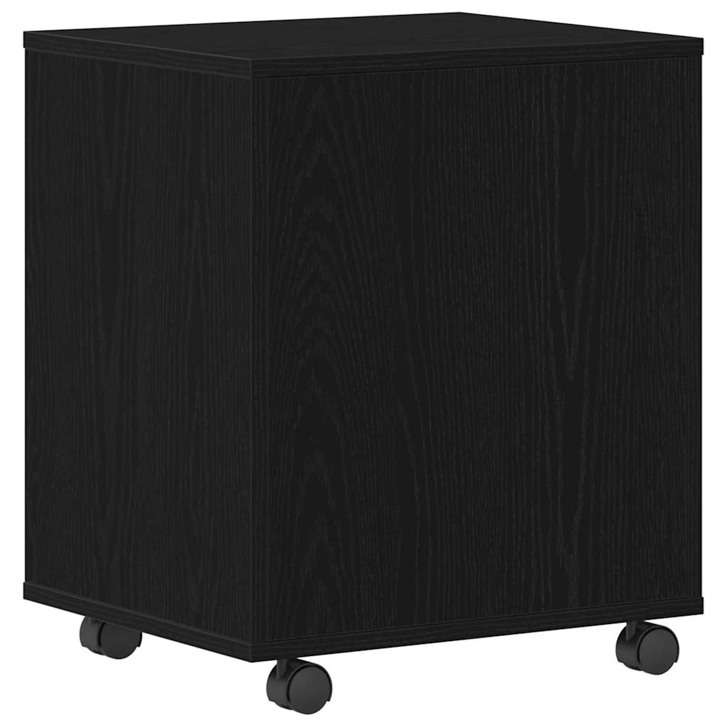 Rullende skap med hjul Svart Eik 45 x 38 x 54 cm Konstruert tre