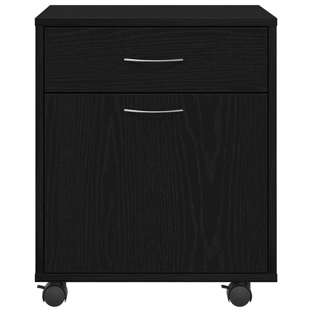 Rullende skap med hjul Svart Eik 45 x 38 x 54 cm Konstruert tre