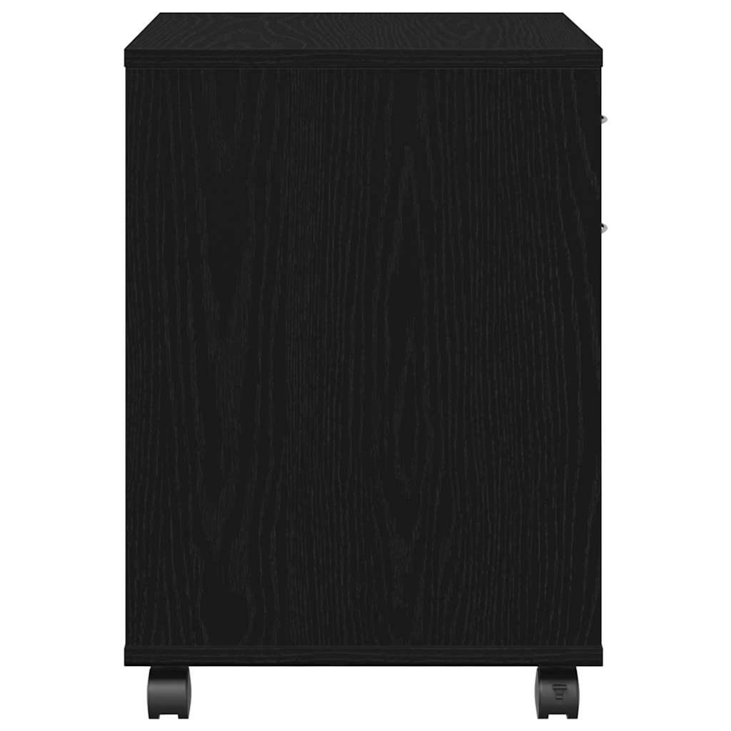 Rullende skap med hjul Svart Eik 45 x 38 x 54 cm Konstruert tre