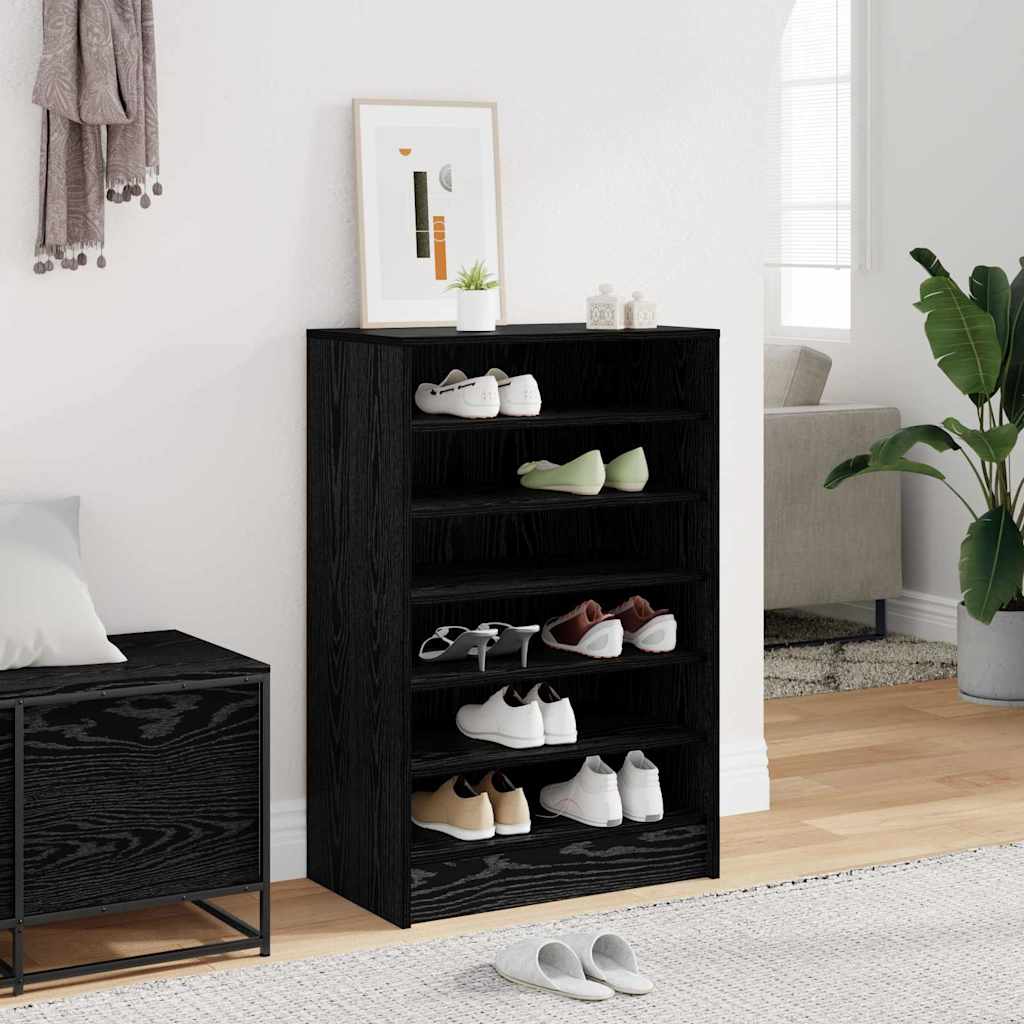 Sko Skap med hylle Svart Eik 60 x 35 x 92 cm Konstruert tre