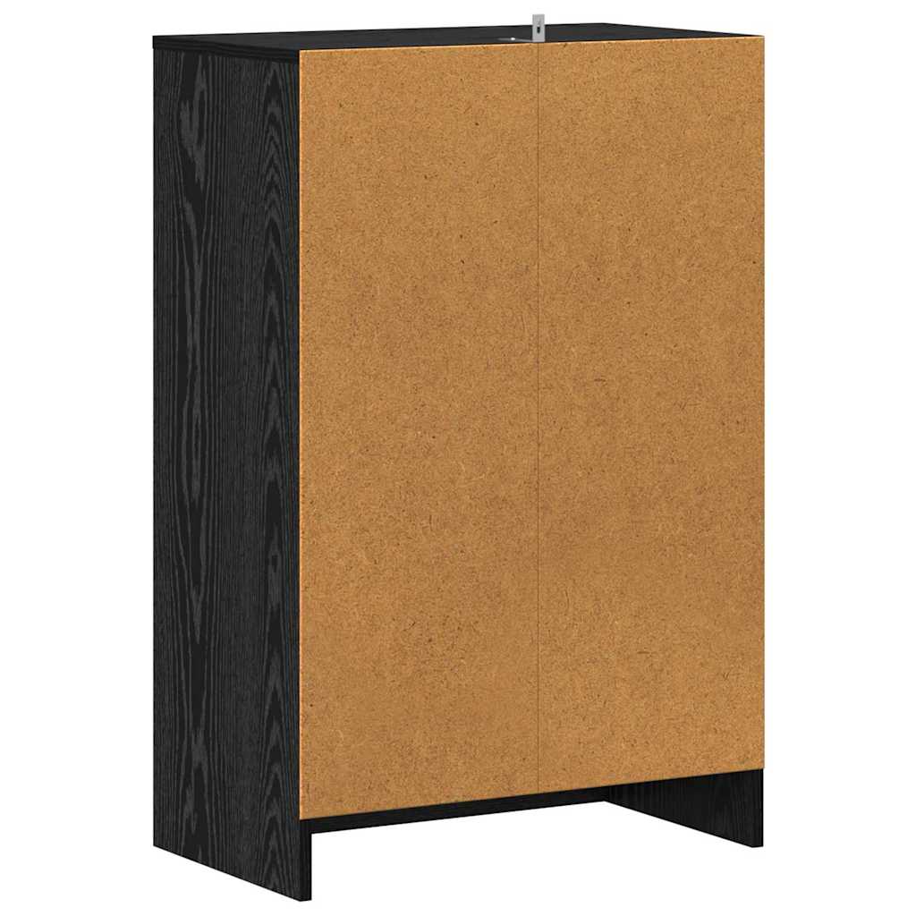 Sko Skap med hylle Svart Eik 60 x 35 x 92 cm Konstruert tre