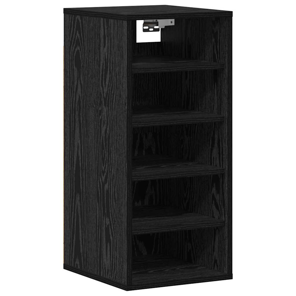 Sko Skap 2 pcs Svart Eik 32 x 35 x 70 cm Konstruert tre