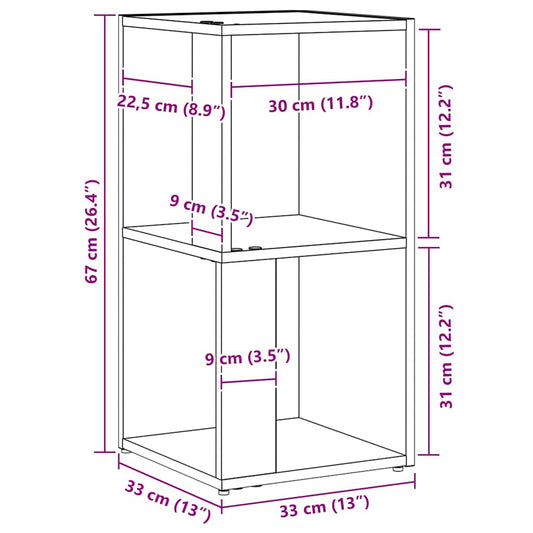 Krokhyller Svart Eik 33 x 33 x 67 cm Konstruert tre