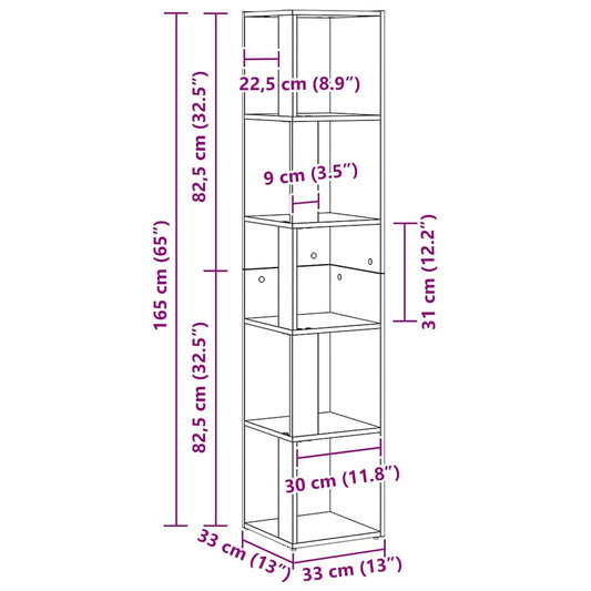 Krokhyller Svart Eik 33 x 33 x 164,5 cm Konstruert tre