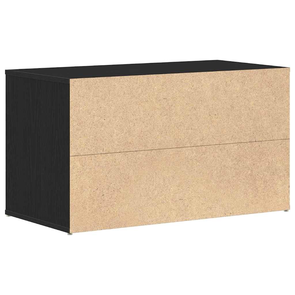 Gangbenk med skuff Svart Eik 80 x 40 x 45 cm Konstruert tre