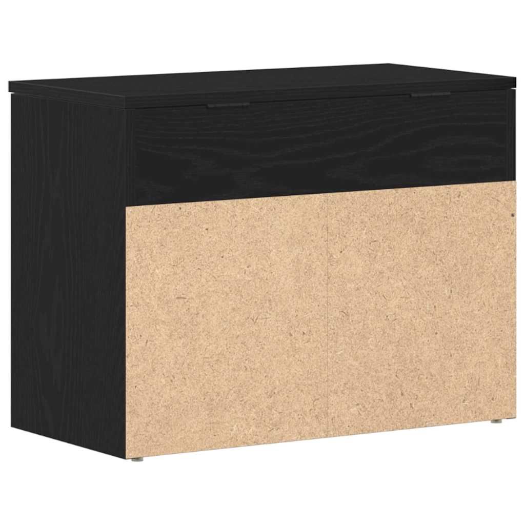 Skobenk med hylle Svart Eik 60 x 30 x 45 cm Konstruert tre