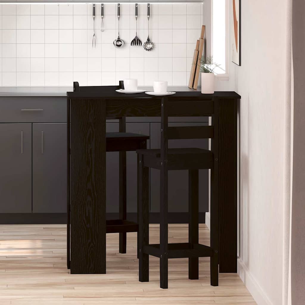 Barbord med hylle Svart Eik 102 x 50 x 103,5 cm Konstruert tre