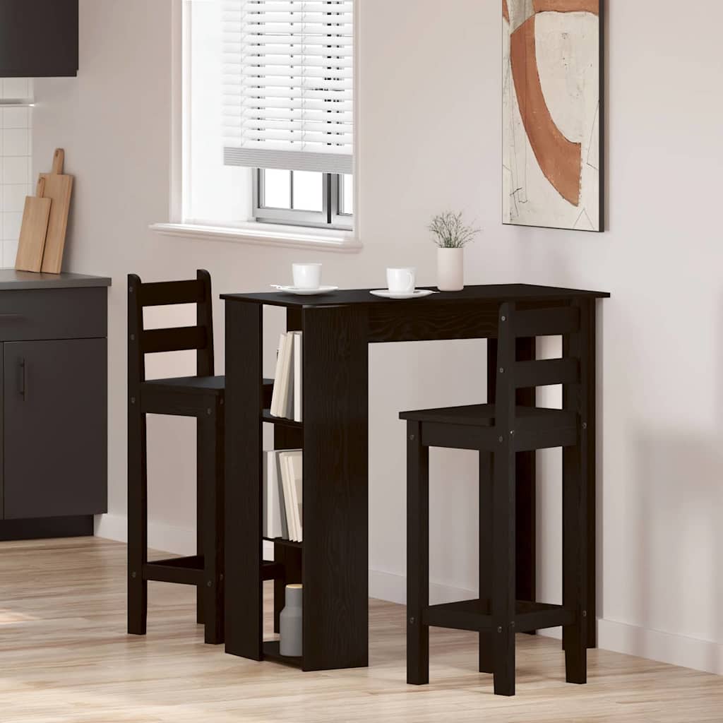Barbord med hylle Svart Eik 102 x 50 x 103,5 cm Konstruert tre