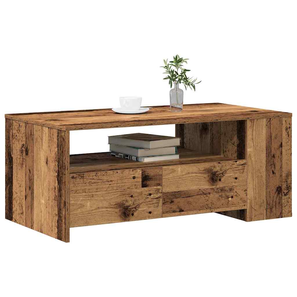 Kaffebord med skuff Gamle tre 102 x 55 x 43,5 cm Konstruert tre