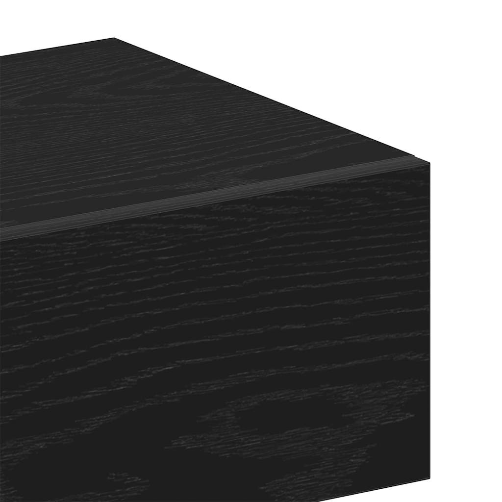 Nattbordskap med skuff Svart Eik 46 x 30 x 30 cm Konstruert tre