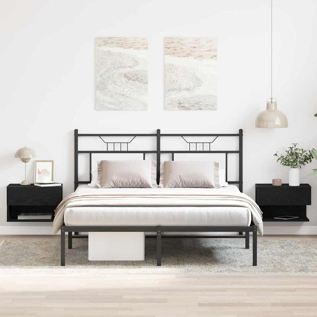 Nattbordskap 2 pcs Svart eik 46 x 29.5 x 30 cm Konstruert tre