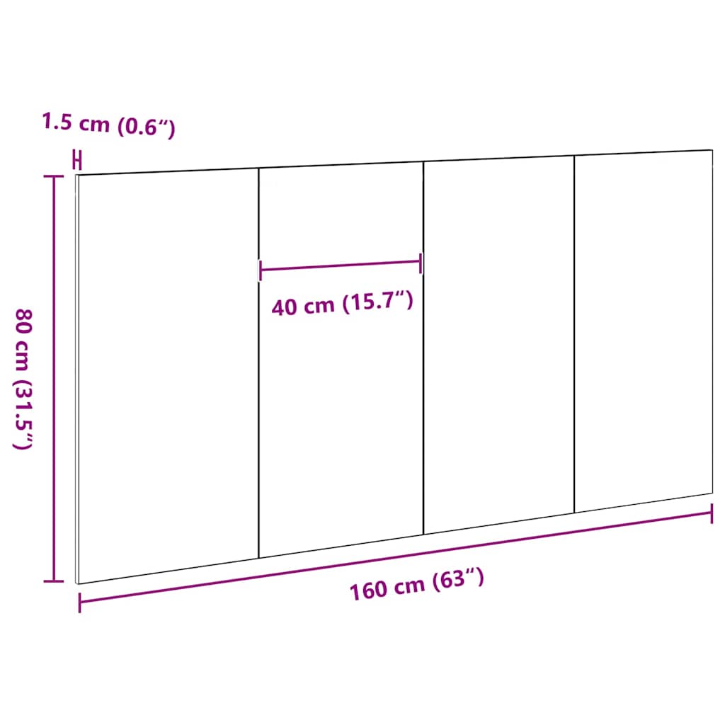 Seng Hodegjerde Svart Eik 160 x 1.5 x 80.5 cm Konstruert tre