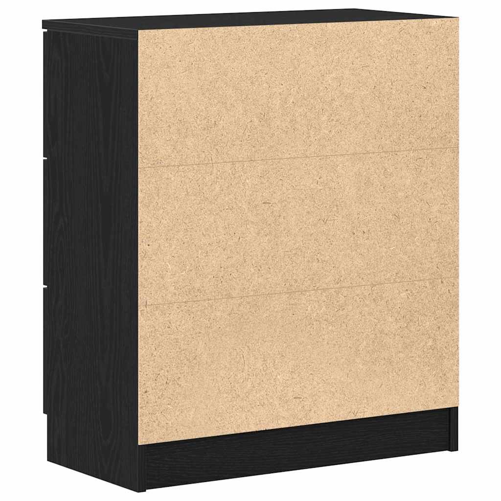 Serviesskap med skuff Svart Eik 60 x 30 x 70 cm Konstruert tre