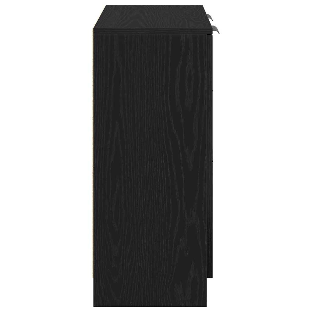 Serviesskap med skuff Svart Eik 60 x 30 x 70 cm Konstruert tre