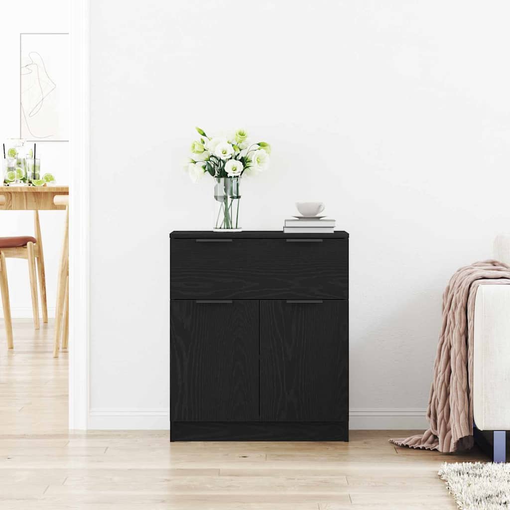 Serviesskap Svart Eik 60 x 30 x 70 cm Konstruert tre