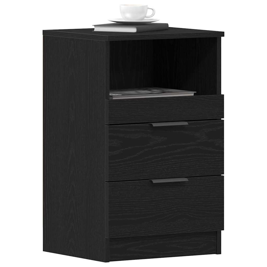 Nattbordskap 2 pcs Svart Eik 40 x 35 x 65 cm Konstruert tre