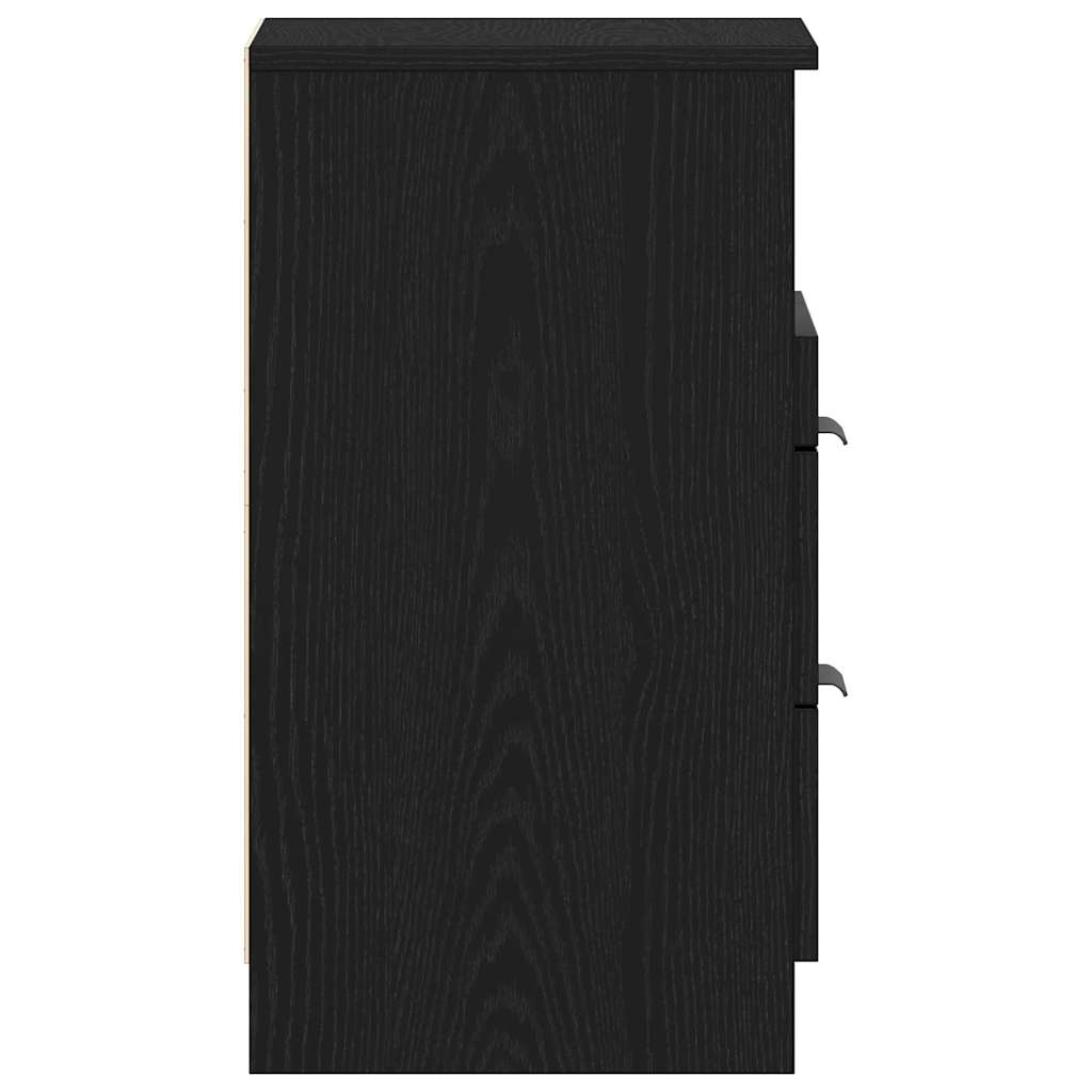 Nattbordskap 2 pcs Svart Eik 40 x 35 x 65 cm Konstruert tre