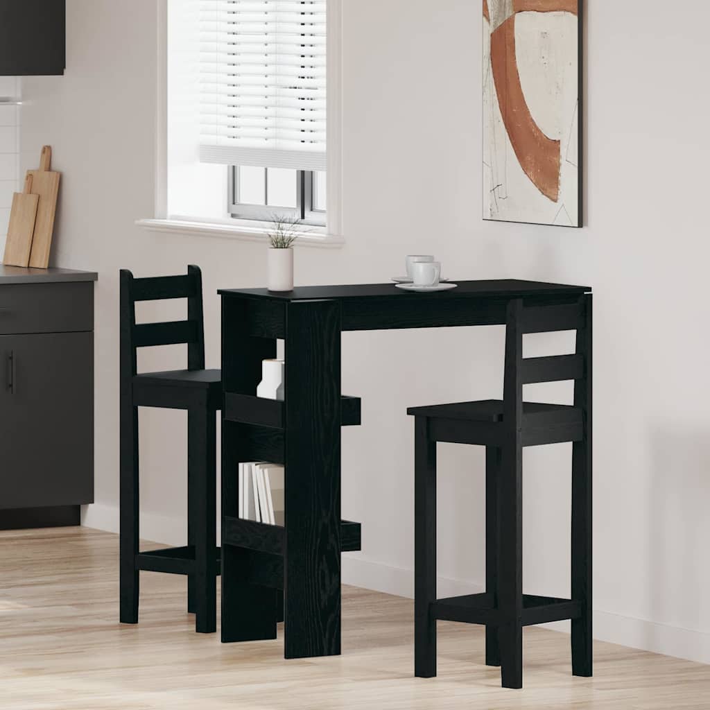 Veggbart Bord Svart Eik 102 x 45 x 103,5 cm Konstruert tre