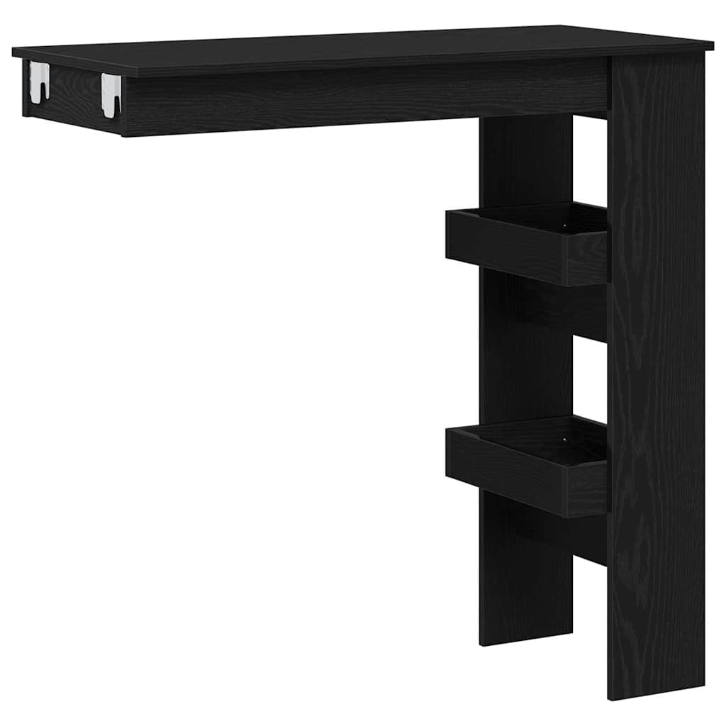 Veggbart Bord Svart Eik 102 x 45 x 103,5 cm Konstruert tre