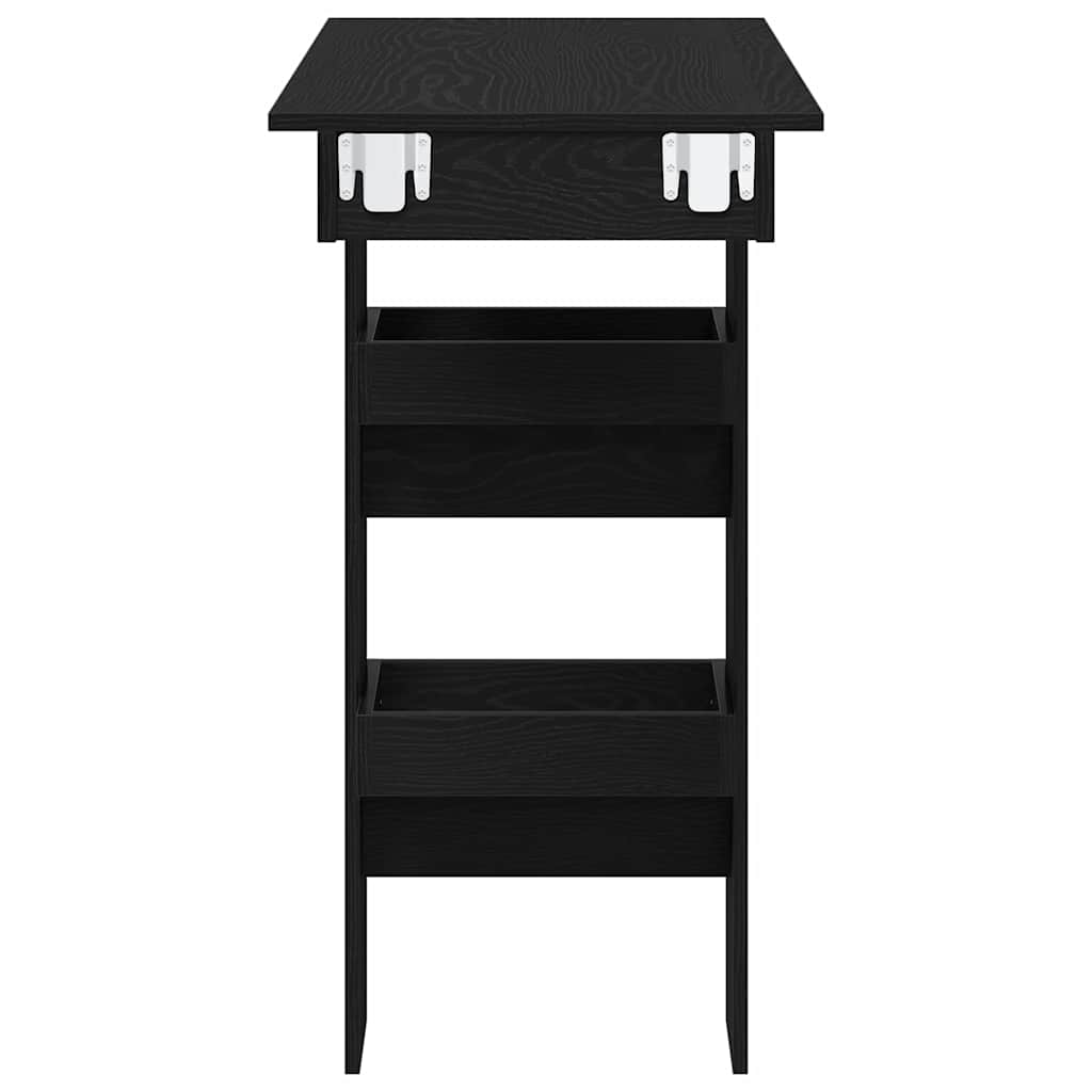 Veggbart Bord Svart Eik 102 x 45 x 103,5 cm Konstruert tre